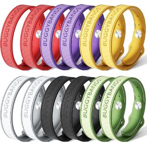Mosquito Repellent Bracelets,12 Pack Silicone Mosquito Repellent Bands with DEET Free, Natural & Waterproof Bug Wristbands for Kids and Adults, Outdoor Traveling Protection