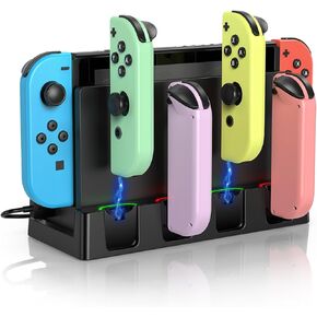 Charging Dock Compatible with Nintendo Switch for Joy Con & OLED Controller, Charging Dock for Joycon Controller, Charger Stand Station with Charging Cable