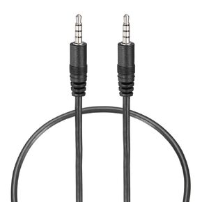 MECCANIXITY 3.5mm Aux Cable Replacement Audio Cable Cord, 1ft 4 Pole Male to Male Audio Cable, Stereo Sound Audio Cable Cord for Earphones, Smart Phones, Speakers,Black 2 Pcs