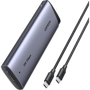 UGREEN 20Gbps M.2 NVMe SATA SSD Enclosure, 8TB USB C External NVMe M.2 Enclosure Compatible with USB 3.2 Gen2*2 Support UASP Trim for M/B+M Key SSD in Size of 2230/2242/2260/2280