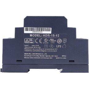 MW Mean Well Plastic Case HDR-15W-12/15/24/48/5V Step Shape Class II Ultra Slim Step Shape DIN Rail AC-DC Single Output Power Supply (HDR-15-24)