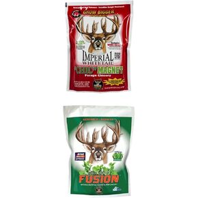 Whitetail Institute Chic Magnet Deer Food Plot Seed, WINA-100 Perennial Forage Chicory Attracts Deer & Whitetail Institute Imperial Whitetail Fusion-3.15 lb (FUS3.15)