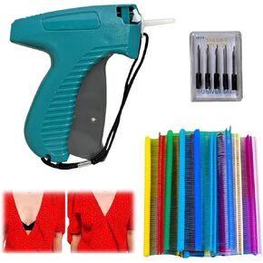 Stitch Gun for Clothes, Mini Quick Stitch Sewing Gun Fine Stitch Tag Gun for Clothing Quilting Hemming Stitchy Tagging Gun Kit with 4 Needles,Multiple Colours Micro Fasteners (Green)