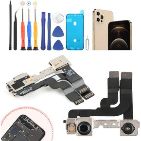 YWLRONG for iPhone 12 Pro Max Front Camera Replacement for iPhone 12 Pro Max Facing Lens Module Flex Cable Camera with Flex Cables Accessories Repair Parts with Tools