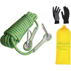 Outdoor Static Climbing Rope for Adults - High Strength Rope for Rock Climbing, Tree Climbing, Hiking, Arborist, Rescue & Camping - Orange(10m/32ft, 20m/64ft, 30m/96ft)