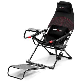 Gtplayer Sim Racing Cockpit قابلة للطي وقابلة للتعديل لسباق SIM عالي الأداء يدعم ومرنة جميع عجلات التوجيه والدواسات لعجلة الكمبيوتر والدواسات غير المدرجة (الأحمر)