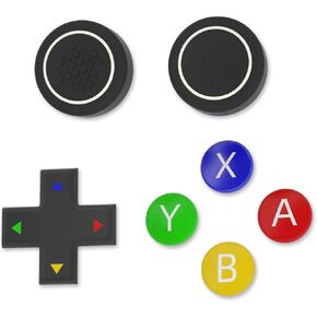 Switch Pro Controller Button Set, Silicone Cross D-Pad Button Cover Set Joystick Cover - ABXY Button Stickers, Switch Pro Controller Thumb Grips and Dpad Caps Compatible with Switch Pro Controller