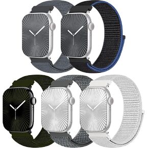 Nylon Loop Band Compatible with Apple Watch Bands 44mm 45mm 46mm 49mm 42mm 38mm 40mm 41mm for Women Men, Adjustable Sport Solo Loop Straps for iWatch Ultra Series 10/9/8/7/6/5/4/3/2/1/SE
