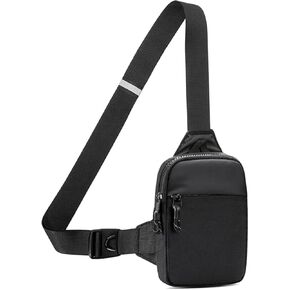 Mini Sling Bag for Men and Women, Small Anti Theft Crossbody Sling Backpack Fanny Pack Chest Bag for Travel Sport Running Hiking (Black Mini Sling Bag for Men and Women)