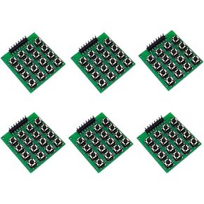 6PCS 16 Keyboard Module External Keypad Board 4x4 Matrix Keypad Module MCU with 16 Buttons