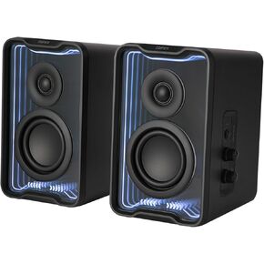 Edifier QR30 2.0 Desktop Active Speaker, Compact Bluetooth V5.4 Computer Speakers, Wireless Bookshelf Speaker, 30W (RMS), 3.5mm AUX & USB-A Wired Input, Dynamic Light Effects, App Control, Black