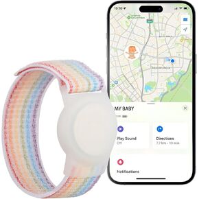 GPS Tracker for Kids iOS Only Real Time Mini Locator Watch Band for Teens Special Needs and Elderly No Monthly Fee Hidden Tracking Device Works with Apple Find My