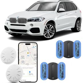 Car GPS Tracking Device for Vehicles,Cars etc,2PCS Real Time GPS Tracker for Car Work with Find My (iOS Only),Tracking Devices for Cars Hidden with Magnetic Case,No Monthly Fee(Black)