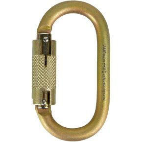 Fusion Climb Ovatti Military Tactical Edition Steel Auto Lock Oval Symmetrical Anchor Carabiner Gold, One Size (FP-9108-P-GLD)