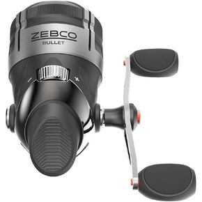 Zebco Bullet Spincast Fishing Reel, Durable All-Metal Construction, Solid-Brass Pinion Gear, Pre-Spooled with 10-Pound Zebco Fishing Line, Black