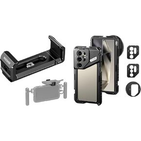 NEEWER T5 T7 T9 SSD Holder Mount Bracket for iPhone 16 15 Pro Max Phone Cage PA023 PA024, 2.2"-3"/55-75mm SSD Clamp Compatible with Samsung, S24 Ultra Phone Cage with 67mm Filter Adapter Included