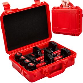 Battery Case for 10 Milwaukee M12 Batteries | High-Density Foam | Durable Hard Protective 12V Carrying Storage Tool Box Organizer | Fits 6 XC3.0/4.0/5.0/6.0 And 4 CP1.5/2.0/2.5/3.0 Battery (CASE ONLY)
