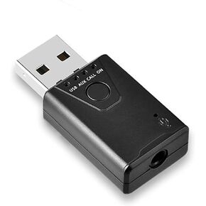 Bluetooth V5.4 Car Adapter, Bluetooth USB Receiver, Wireless Audio Receiver with 3.5mm Audio Jack Built-in Mic Support Handsfree Calling and Music Streaming for Home Stereo, Car Speaker