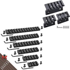 Single Picatinny Aluminum Accessory Rail Set and 45 Degree Offset Rail Mount