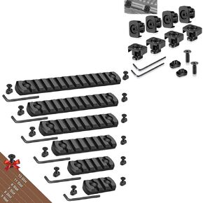 3 5 7 9 11 13 Slots Single Picatinny Aluminum Accessory Rail and 8 PCS Pressure Switch Cable Guides