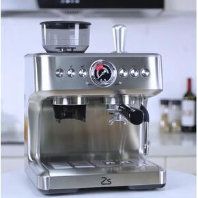 Espresso Machines with grinder, 20 Bar Professional Espresso Maker with Milk Frother & 95 oz Removable Water Tank for Latte and Cappuccino, Espresso Coffee Maker for Home, Silver