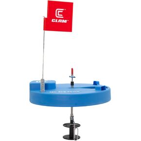 CLAM Trophy Thermal Tip-Up – Freeze-Resistant Ice Fishing Tip-Up with Adjustable Shaft & Dual Trip Settings – Fits Any Hole Size