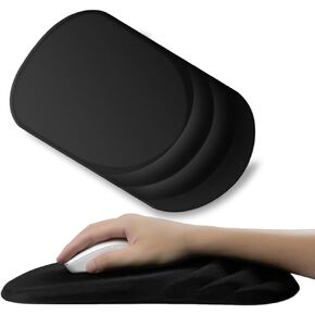 Ergonomic Mouse Pad Wrist Support, Carpal Tunnel Pain Relief Mousepad Wrist Rest, Wrist Pad for Mouse with Gel Memory Foam for Computer & Wireless Mouse (Black)
