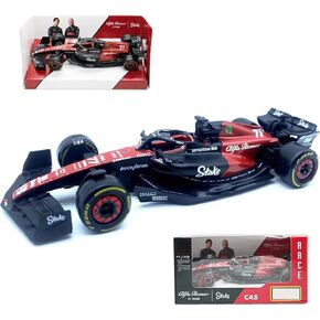 Bburago 1/43 2023 F1Alfa C43#77 Vatteri Bottas Alloy Car F1Romeo Team 1:43 C43#77 Die Cast Racing Car Static Adult Collection Model Car Gift (Hardcover version)