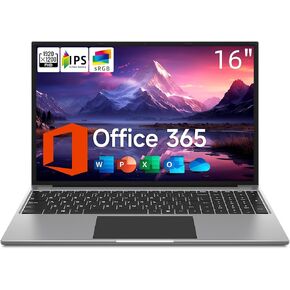 jumper Laptop, 16 Inch FHD IPS 1200p Screen, 5305U Processor, Office 365 1-Year Subscription, 4GB RAM 128GB Storage, Windows 11 Computer with Stereo Speakers, 1TB SSD Slot Expansion, HDMI.