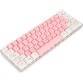 ZJchao Mini Keyboard, 61 Keys Gaming Keyboard 60 Percent Wired RGB Mechanical Compact for Typist (Pink White)