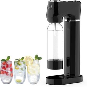 Sparkling Water Maker for Home, Soda Streaming Maker with 2 BPA free Bottles(1L + 0.5L) Carbonated Water Seltzer Fizzy Drink Machine, Compatible with Screw-in 60L CO2 Carbonator(NOT Included) (Cream)