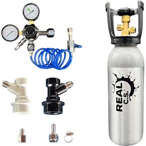 Real C. S. 5 lb aluminum CO2 gas tank,CGA 320 Valve, with Rotating Safety Collar, for dispensing draft beer,Planted Aquariums and soda
