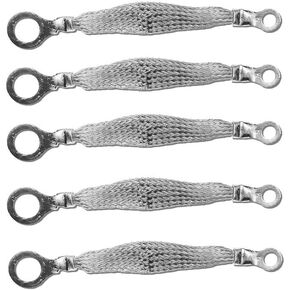 4" x 1/2" Braided Ground Straps (1/2" Ring to 1/4" Ring)-5pcs
