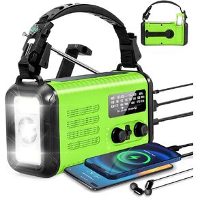 20000mAh/74000mWh Portable Emergency Weather Radio (Condor 1) NOAA/AM/FM with USB/Solar/Hand Crank Charging Battery Operated SOS Alarm & Flashlight for Indoor/Outdoor Emergencies Survival Supplies