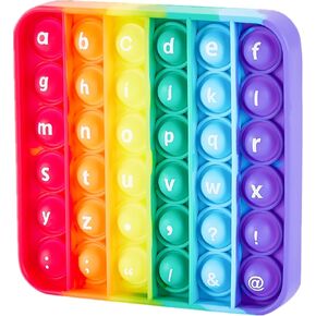 Alphabet Pop Fidget Toys Square ABC Letters Pop Bubble Toy Silicone Sensory Lowercase Uppercase Number Pop for Toddlers & Schools (5x5inch, Number)