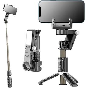 مثبتات Gimbal للهواتف الذكية ، عصا شخصية تتبع مثبتات التثبيت 3 محاور مع ترايبود مناسبة لتوجيه 360 درجة مع التحكم عن بُعد الخيار الأفضل لمدعم المدونين والبث المباشر