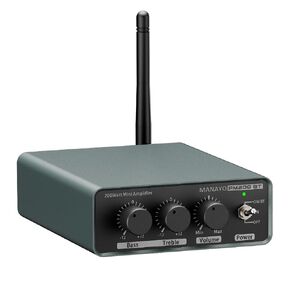 200w Bluetooth Amplifier for Passive Speakers, Home Stereo Receiver with Treble, Bass, and Volume Control, Compatible with Cell Phones, CD Players, Turntable and Home Audio