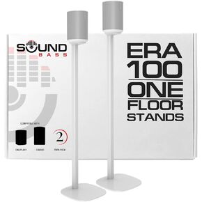 ERA100 Floor Stand, Twin (2pcs), Compatible with Sonos ERA 100, Sonos One or Play 1 Speakers, Accessories Included. Designed in The UK, Double, Pair (Black)