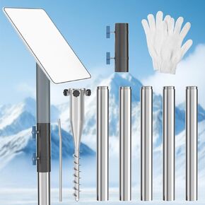 Starlink Pole Mount Gen 2, 9ft Heavy-Duty Stainless Steel Mounting Kit with 1.5'' Diameter Pole, No Dig Ground Anchor & Gen 2 Pipe Adapter, Enhanced Signal Reception for RV, Camping & Remote Locations