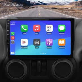 Car Radio Stereo Upgrade for Jeep Wrangler JK 2007-2018 Dodge Ram Android 13 with Wireless CarPlay Android Auto