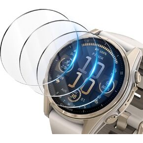 3 Pack Screen Protector for Garmin Fenix 8 51mm AMOLED/Solar Smartwatch,9 Hardness High Definition Anti-Scratch Bubble Free Clear Tempered Glass protective film