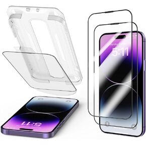 Yamaya Installation Frame Screen High Definition Protector for iPhone 14 Pro max [6.7 inch] 2 Pack,9H Hardness Ultra-Thin Clear Anti-Scratch High Definition