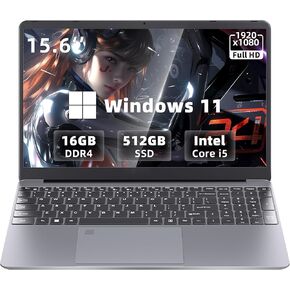 15.6 "كمبيوتر محمول في Tel Core I5 ​​8279U CPU (4C/8T ، حتى 4.10 جيجاهرتز) ، 16 جيجا بايت DDR4 512GB NVME SSD للألعاب.