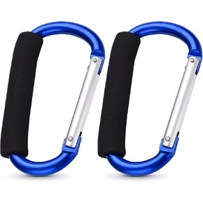 2 PCS Carabiner Clip, 5.5 inch Locking Clip Soft Sponge Handle Heavy Duty Carabiners Set for Outdoor, Fishing, Hiking, Camping, Badge, Water Bottle