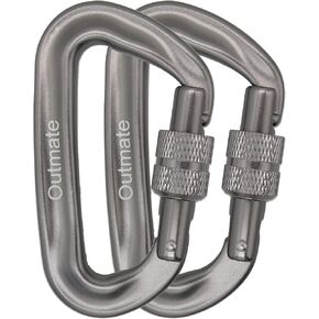 12kN 3.2"x2" Heavy-Duty Carabiner Clips - Durable, Lightweight Aluminum Alloy Carabiners for Hiking, Camping, Keychains, Dog Leashes, Hammocks & More