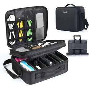 Luxtude Electronic Organizer Travel Case Large, Double Layer Tech Organizer, Cord Organizer Travel, Cable Organizer Bag, Large Charger Organizer, Home Electronics Bag Fits for iPad (Up to 12.9 in)