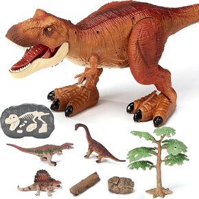 21inches Large Remote Control Dinosaur Toys for Boys Girls 3-5 4-7 8-12 Years Old Kids Robot Toy Tyrannosaurus RC Dinosaur Sound, Light, Roaring, Mist Spray, Realistic Walking T-Rex Dino