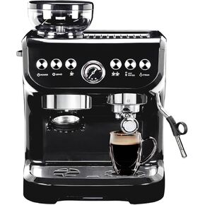 MIROX Espresso Machine 15 Bar, Coffee Maker With Milk Frother Steam Wand, Built-In Bean Grinder, Combo Cappuccino Machine with 70oz Removable Water Tank (ABS high-strength plastic shell)