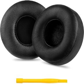 Replacement Earpads for Beats Solo 4 Wireless On Ear Headphones, Solo4 Ear Pads Cushions with Soft Protein Leather and Noise Isolating Memory Foam (Black)