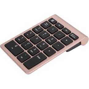 Estink Numeric Keypad, RF304 22 Keys Numeric Keypad with 2.4G USB Receiver Mini Keyboard for Android OS Systems Plug and Play (Rose Gold)